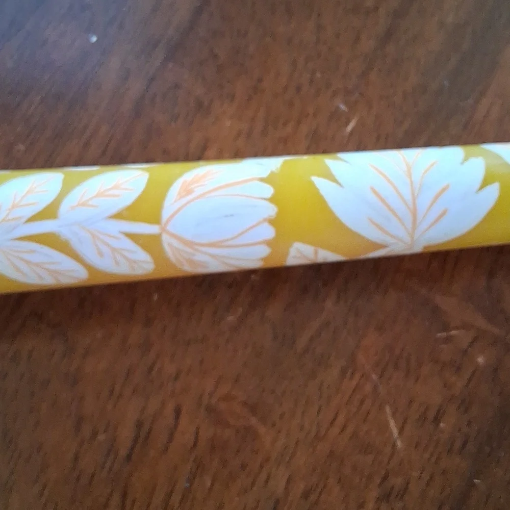 Anthropologie Hand-Painted Taper Candles  White Floral Set Of Two